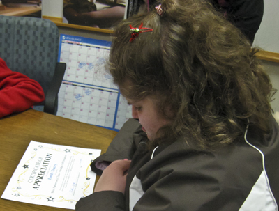 girl with certificate